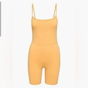 Aritzia Yellow Spaghetti-Strap Romper Jumpsuit